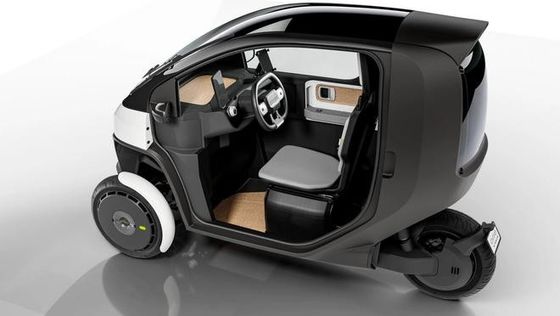 Mini EV car @ Nimbus One Un véhicule compact et inclinable capable d'atteindre des vitesses allant jusqu'à 50 mph avec une batterie pour les déplacements urbains